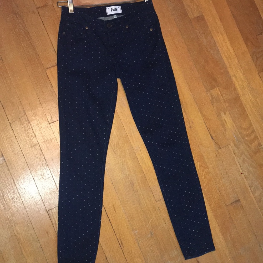 Paige blue and white polka dot pants